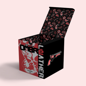 Ombre Leather Box Design Mockup (Digital Raster, 2023)